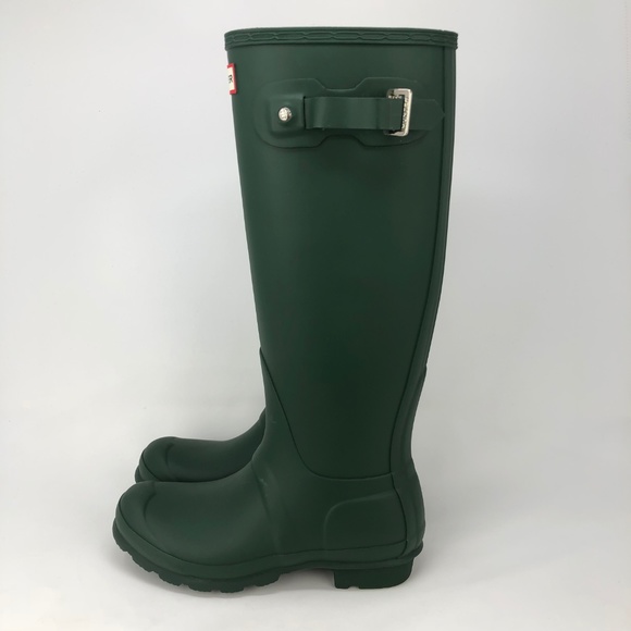 Hunter Original Tall Waterproof Rain Boots Green - Picture 3 of 8